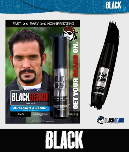 Blackbeard for Men Brush on Mustache & Beard Colour - Black