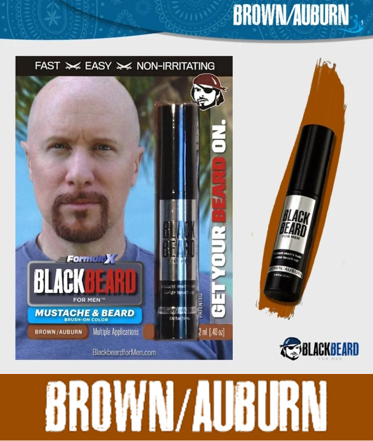 Blackbeard for Men Brush on Mustache & Beard Colour - Brown/Auburn