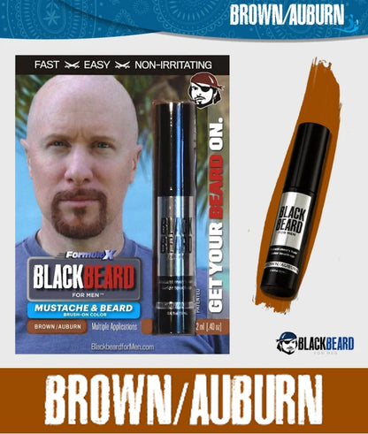Blackbeard for Men Brush on Mustache & Beard Colour - Brown/Auburn