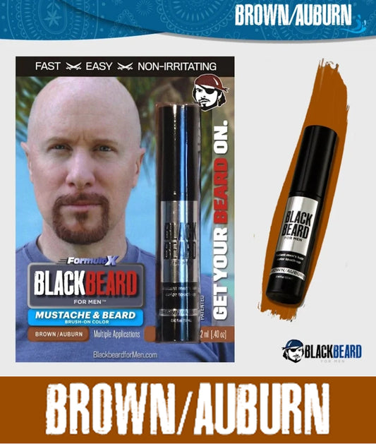 Blackbeard for Men Brush on Mustache & Beard Colour - Brown/Auburn