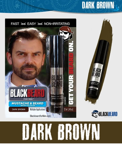 Blackbeard for Men Brush on Mustache & Beard Colour - Dark Brown